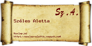 Széles Aletta névjegykártya